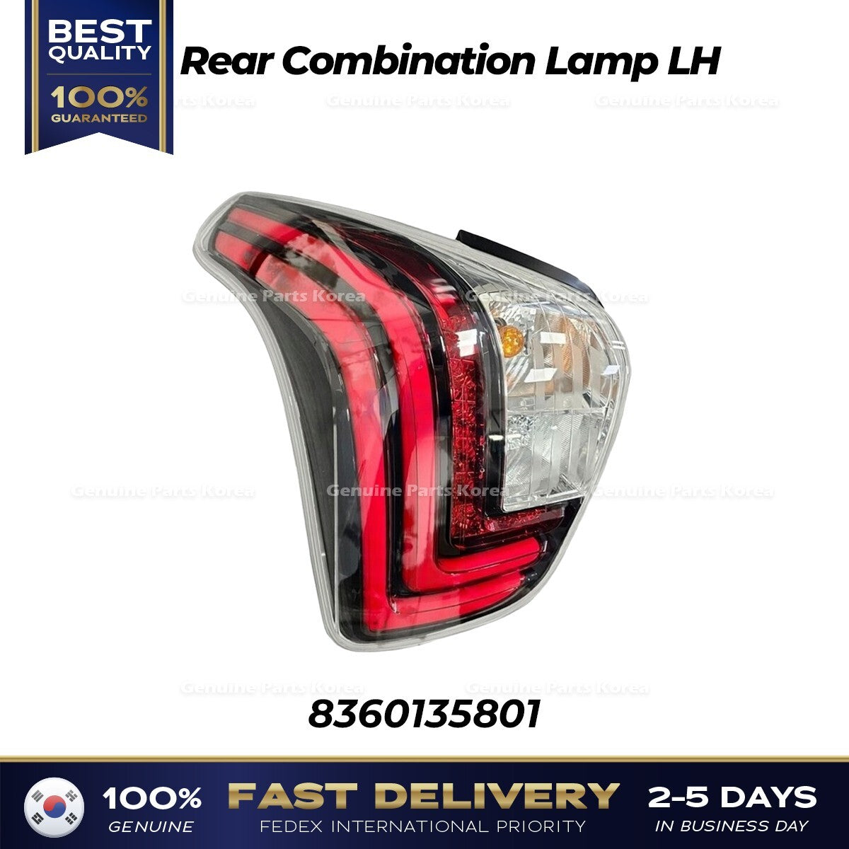 Genuine Rear Combination Lamp LH 8360135801 for Ssangyong Tivoli