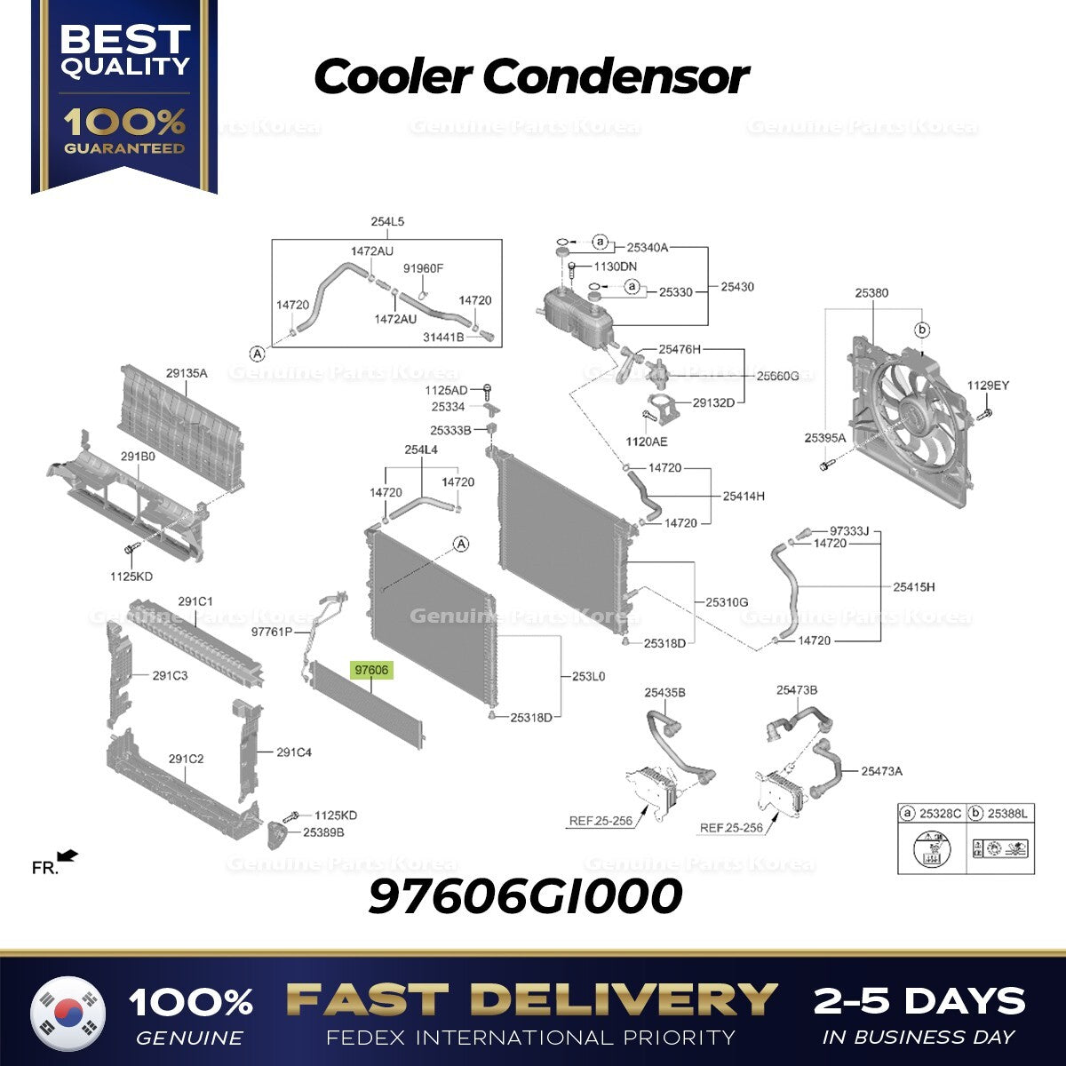 Genuine Cooler Condensor 97606GI000 for Hyundai Genesis Electric G80 GV60
