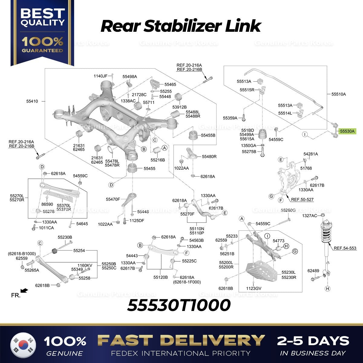 Genuine Rear Stabilizer Link 55530T1000 for Hyundai Genesis G80