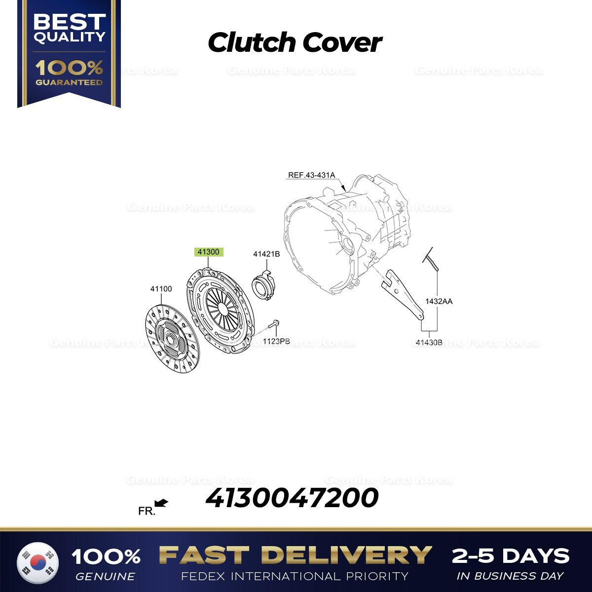 Genuine Clutch Cover 4130047200 for Hyundai Porter II Kia Bongo III