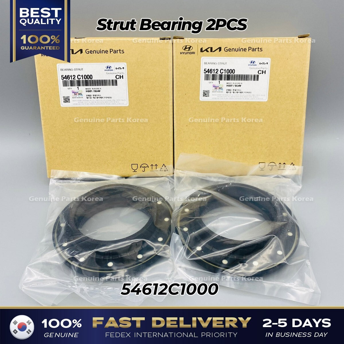 Genuine Strut Bearing 2PCS 54612C1000 for Hyundai Kia