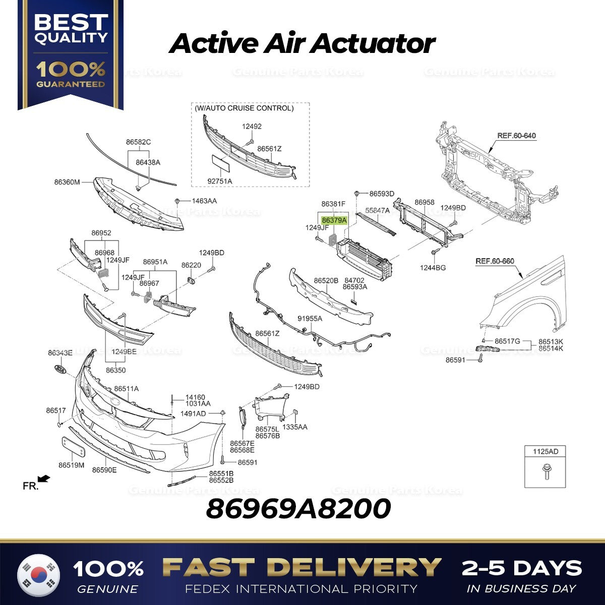 Genuine Active Air Actuator 86969A8200 for Kia Optima Hybrid