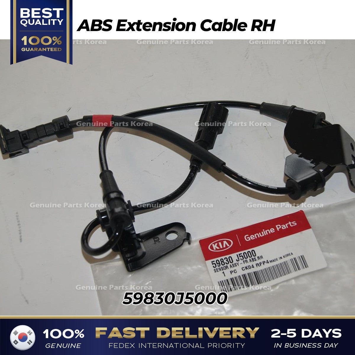 Genuine ABS Extension Cable RH 59830J5000 for Hyundai Genesis G70 Kia Stinger