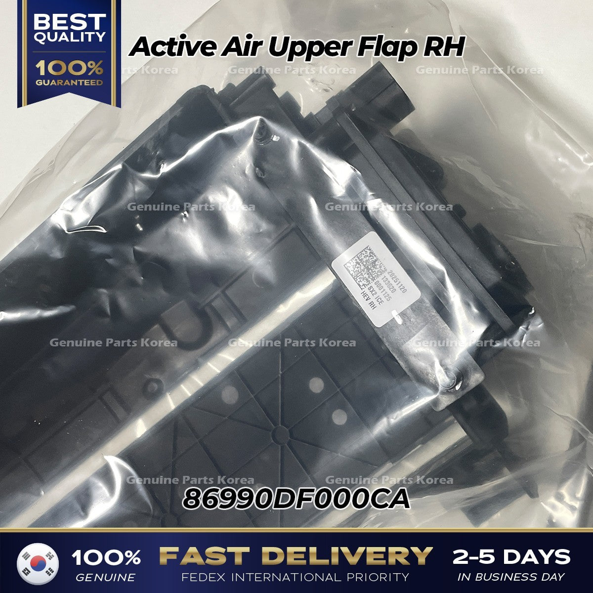 Genuine Active Air Upper Flap RH 86990DF000CA for Hyundai Kona Hybrid