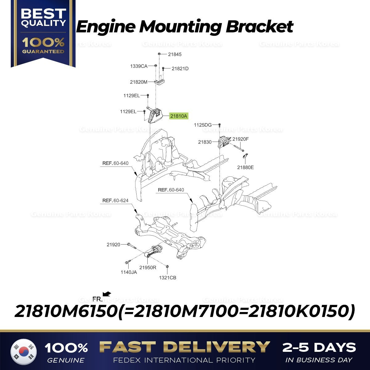 Genuine Engine Mounting Bracket 21810M6150 for Kia Forte