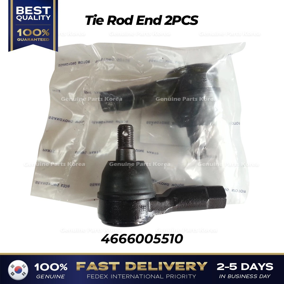 Genuine Tie Rod End 2PCS 4666005510 for Ssangyong Rodius/Stavic