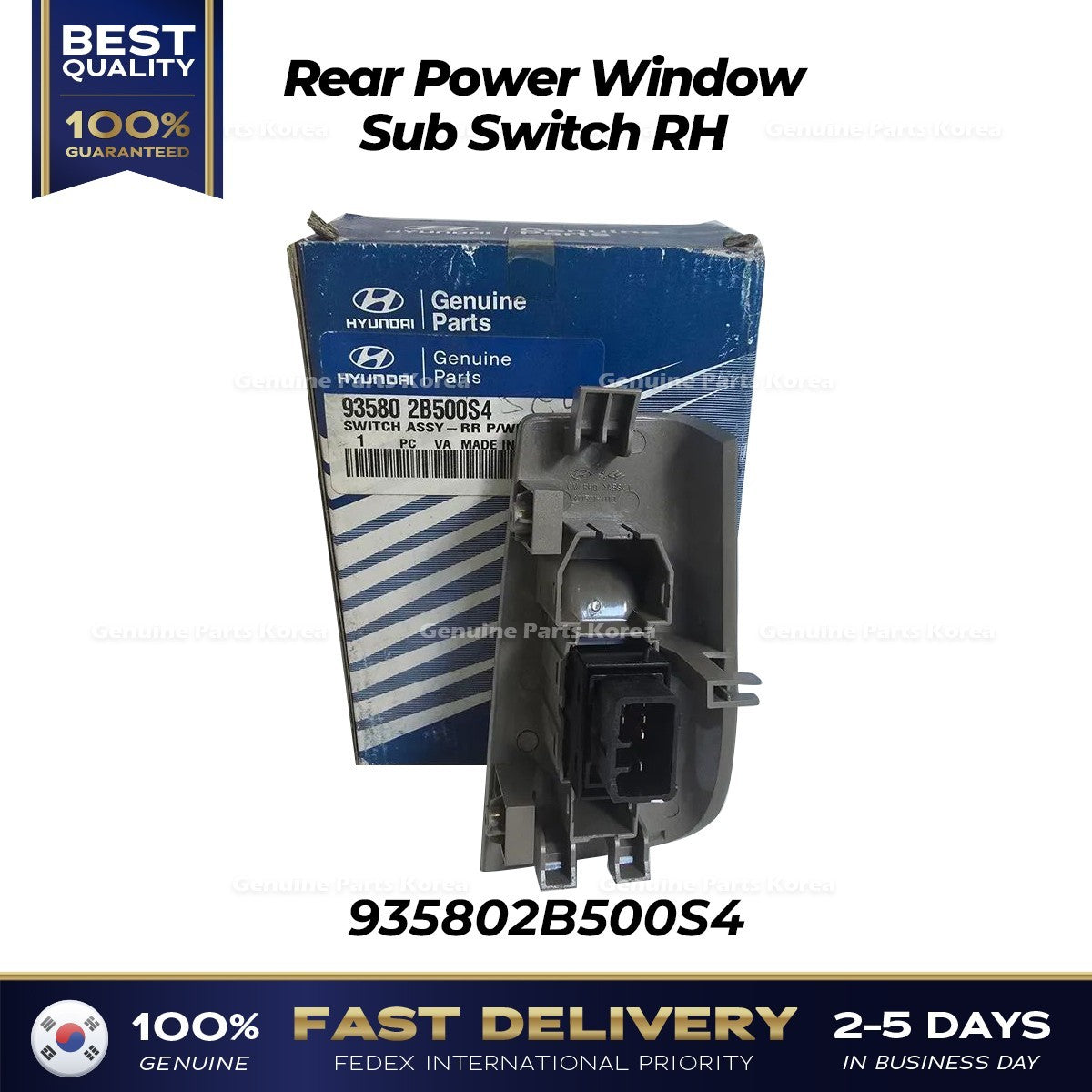 Genuine Rear Power Window Sub Switch RH 935802B500S4 for Hyundai Santa Fe