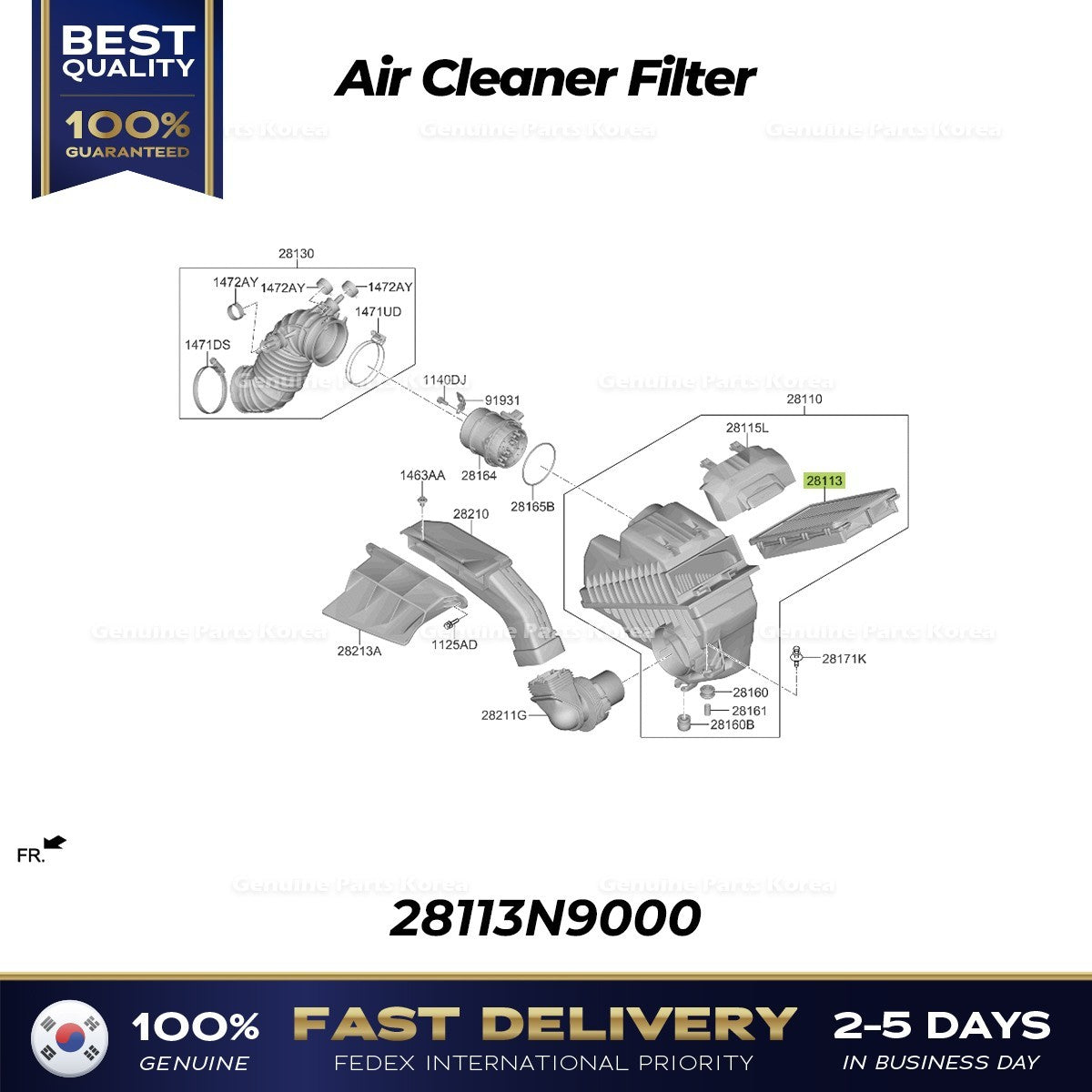 Genuine Air Cleaner Filter 28113N9000 for Hyundai Tucson Kia Sportage