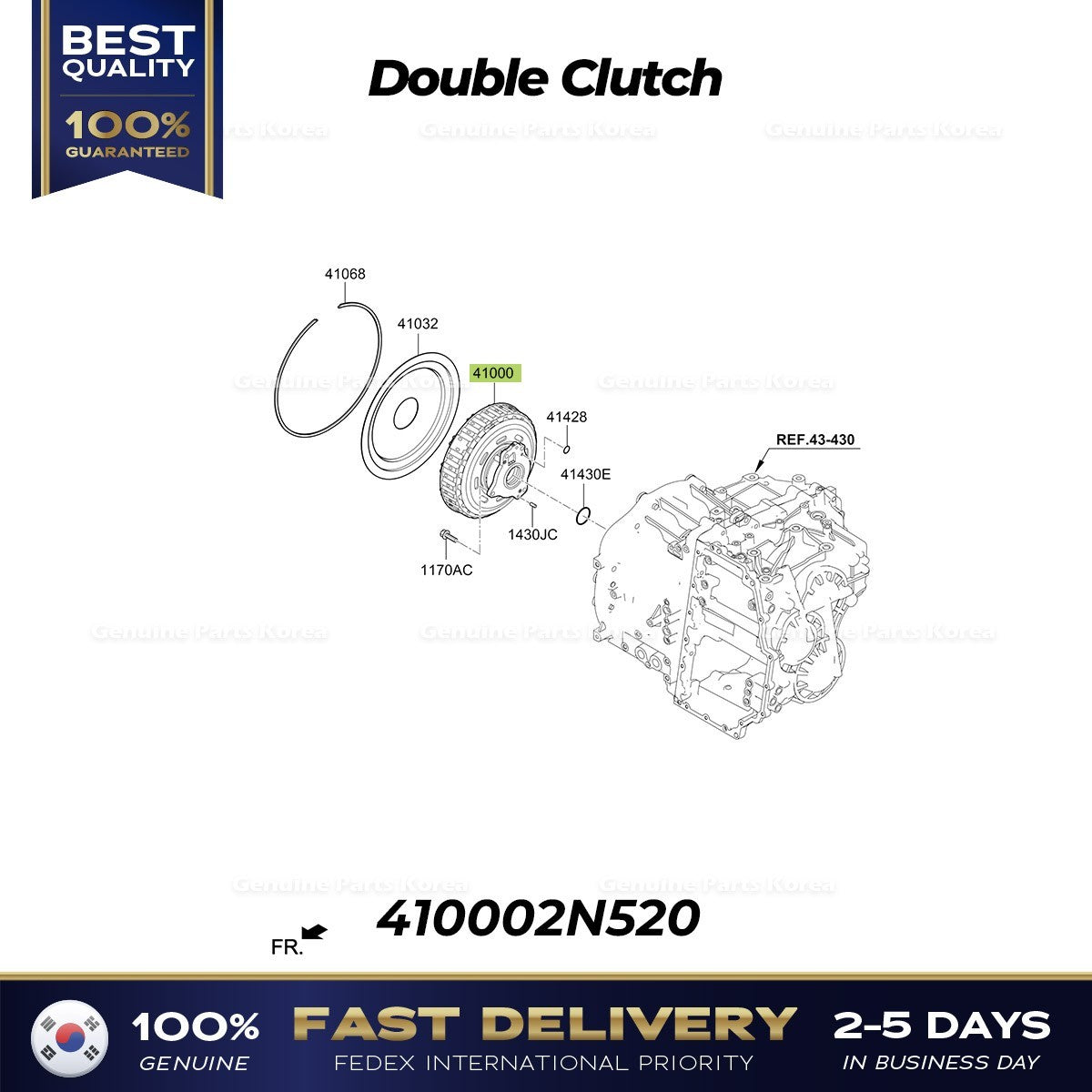 Genuine Double Clutch 410002N520 for Hyundai Santa Fe Kia Sorento