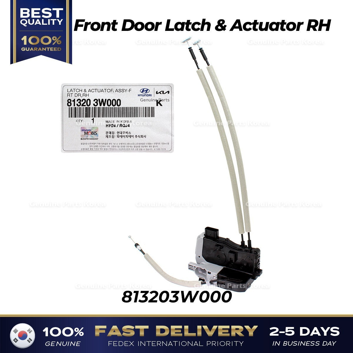 Genuine Front Door Latch & Actuator RH 813203W000 for Kia Sportage
