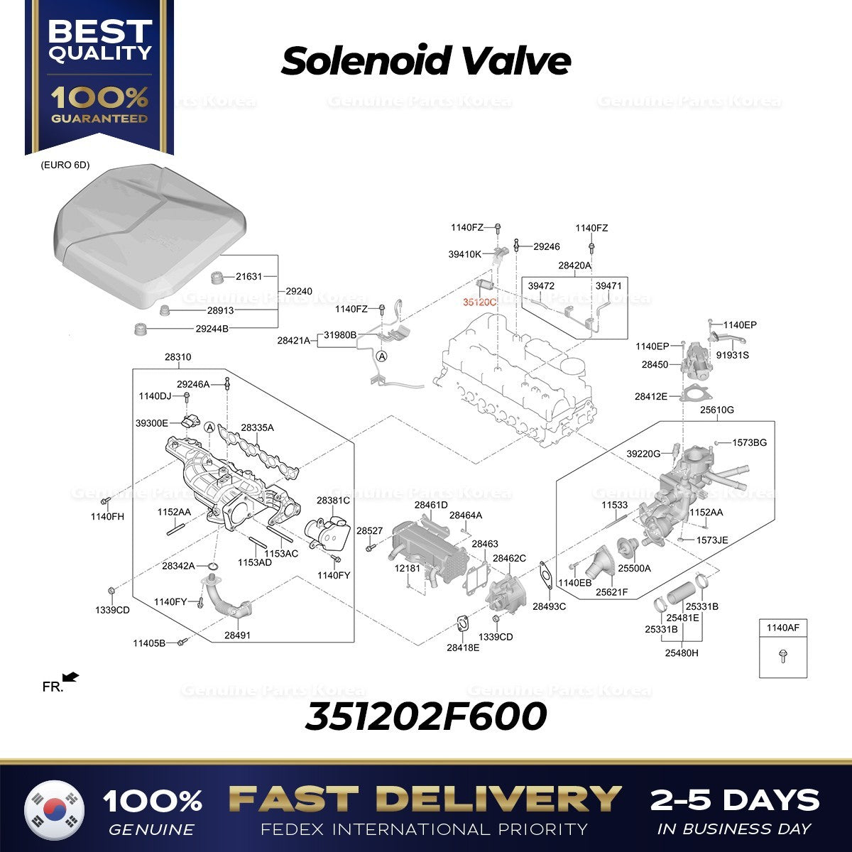 Genuine Solenoid Valve 351202F600 for Hyundai Staria