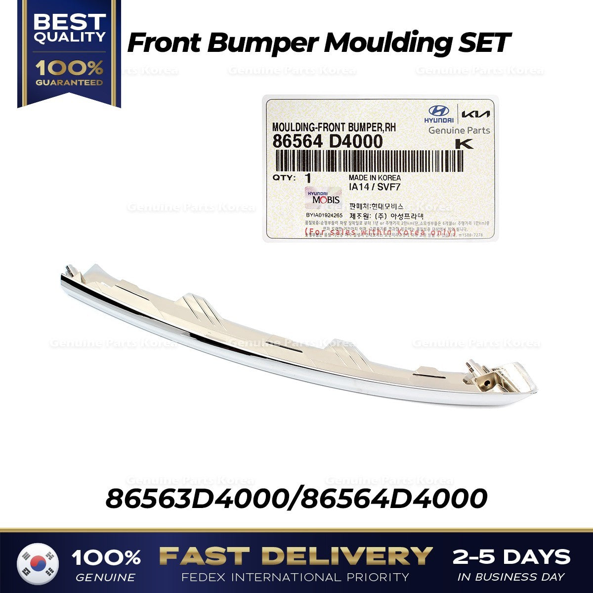 Genuine Front Bumper Moulding SET 86563D4000 86564D4000 for Kia Optima