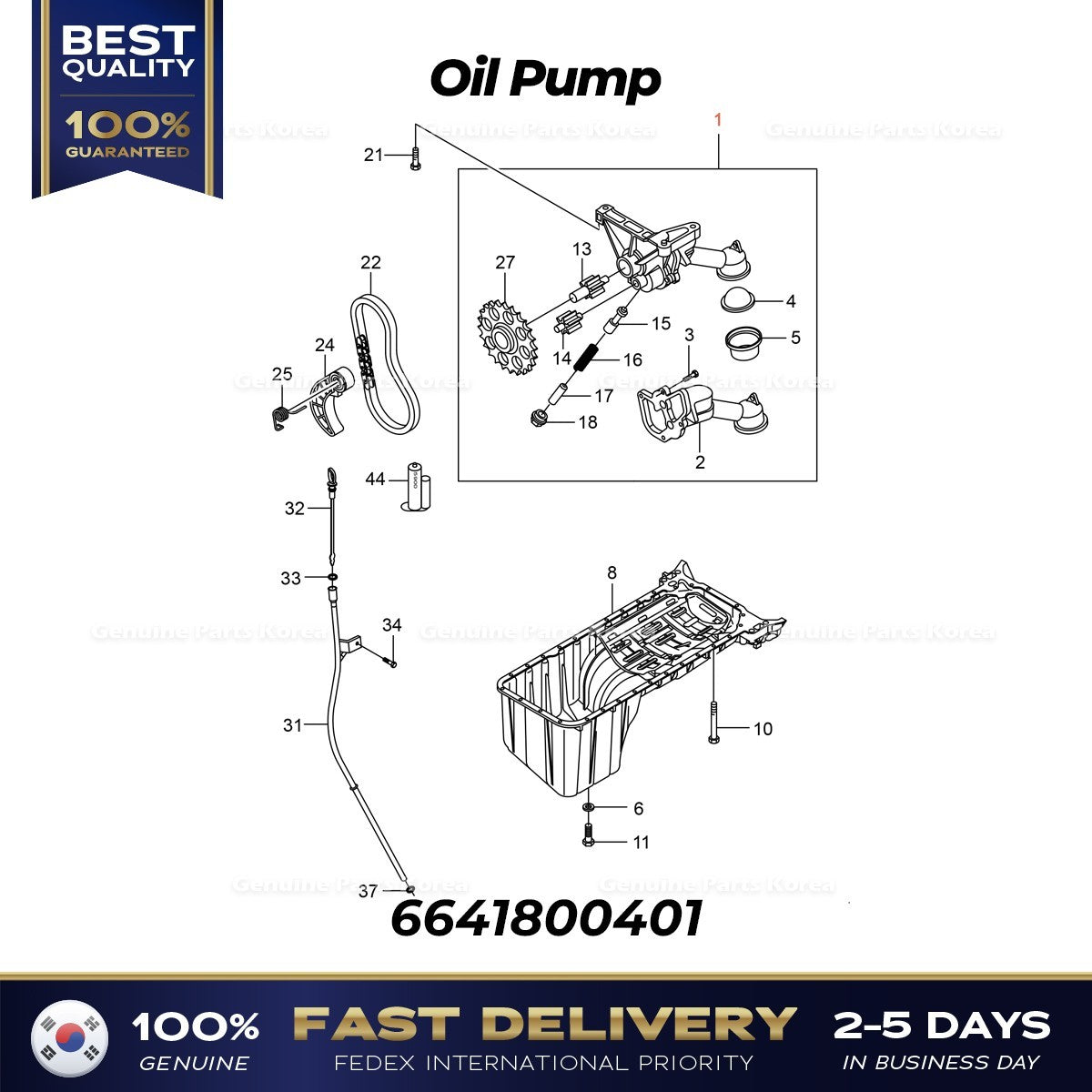 Genuine Oil Pump 6641800401 for Ssangyong Actyon Rexton