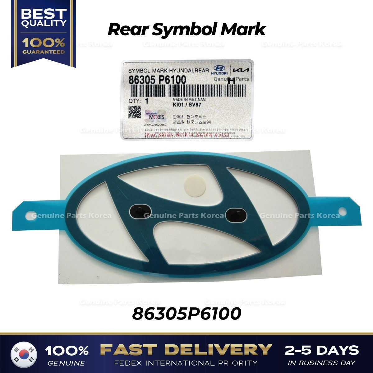 Genuine Rear Symbol Mark 86305P6100 for Hyundai Santa Fe