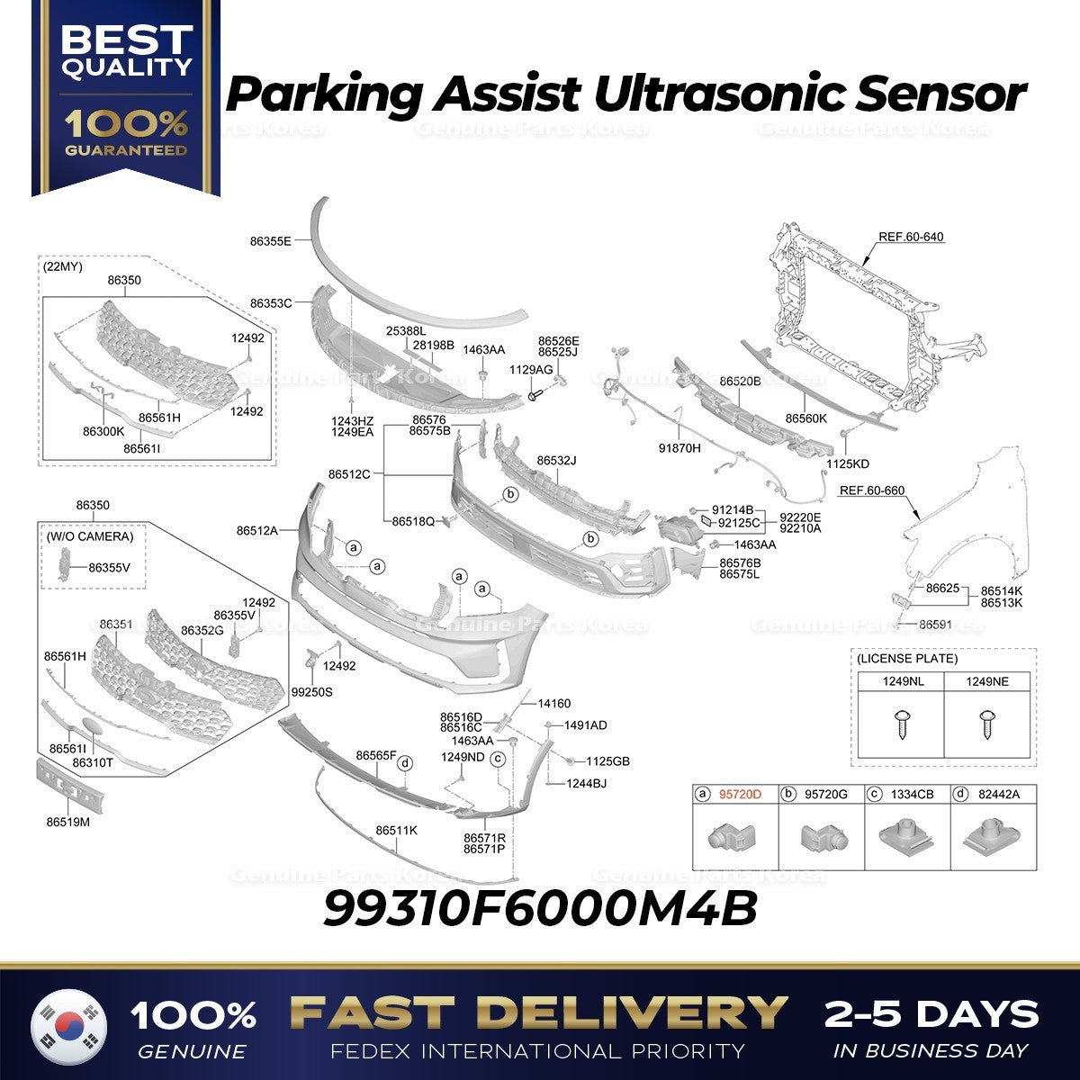 Genuine Parking Assist Ultrasonic Sensor 99310F6000M4B for Kia Sorento