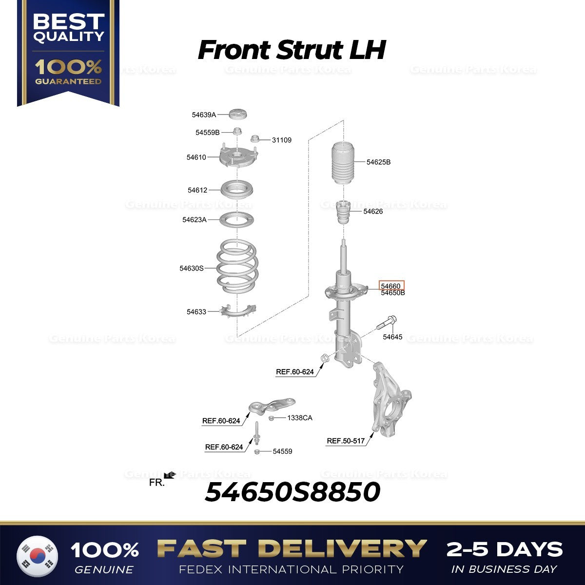 Genuine Front Strut LH 54650S8850 for Hyundai Palisade