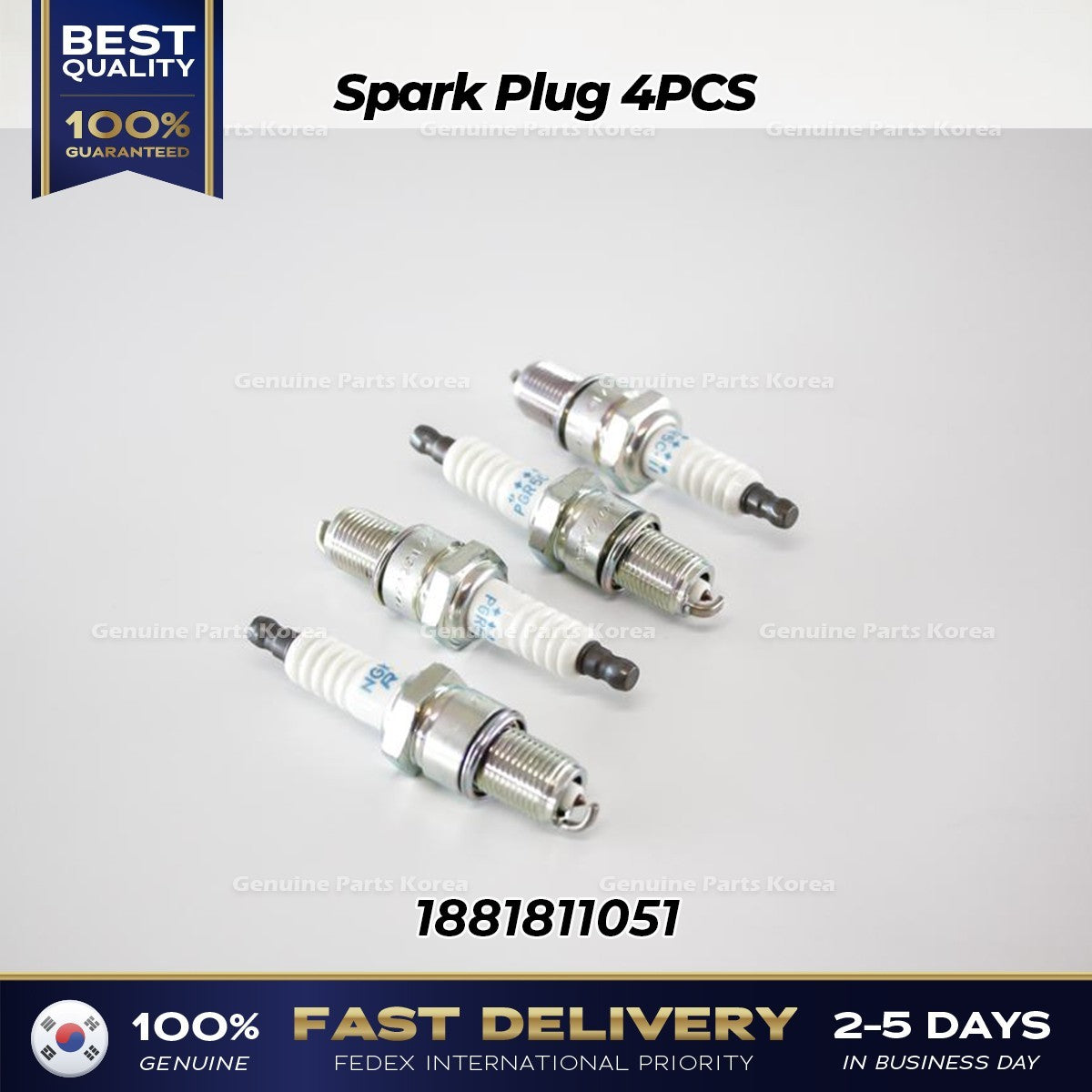 Genuine Spark Plug 4PCS 1881811051 for Hyundai Santa Fe Kia Optima