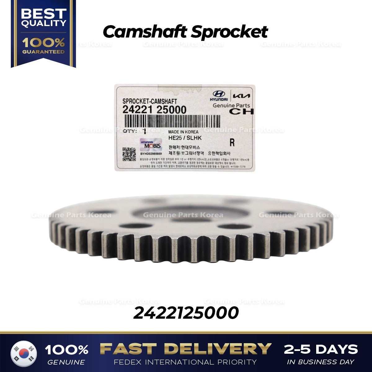 Genuine Camshaft Sprocket 2422125000 for Hyundai Sonata Kia Forte