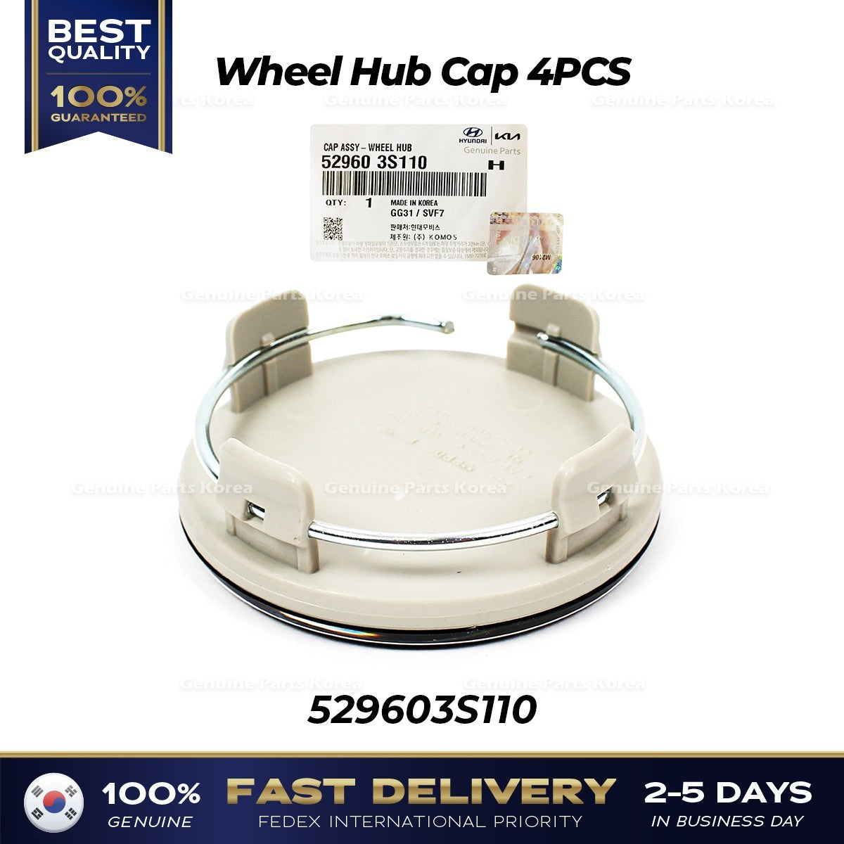 Genuine Wheel Hub Cap 4PCS 529603S110 for Hyundai Azera Elantra Kona