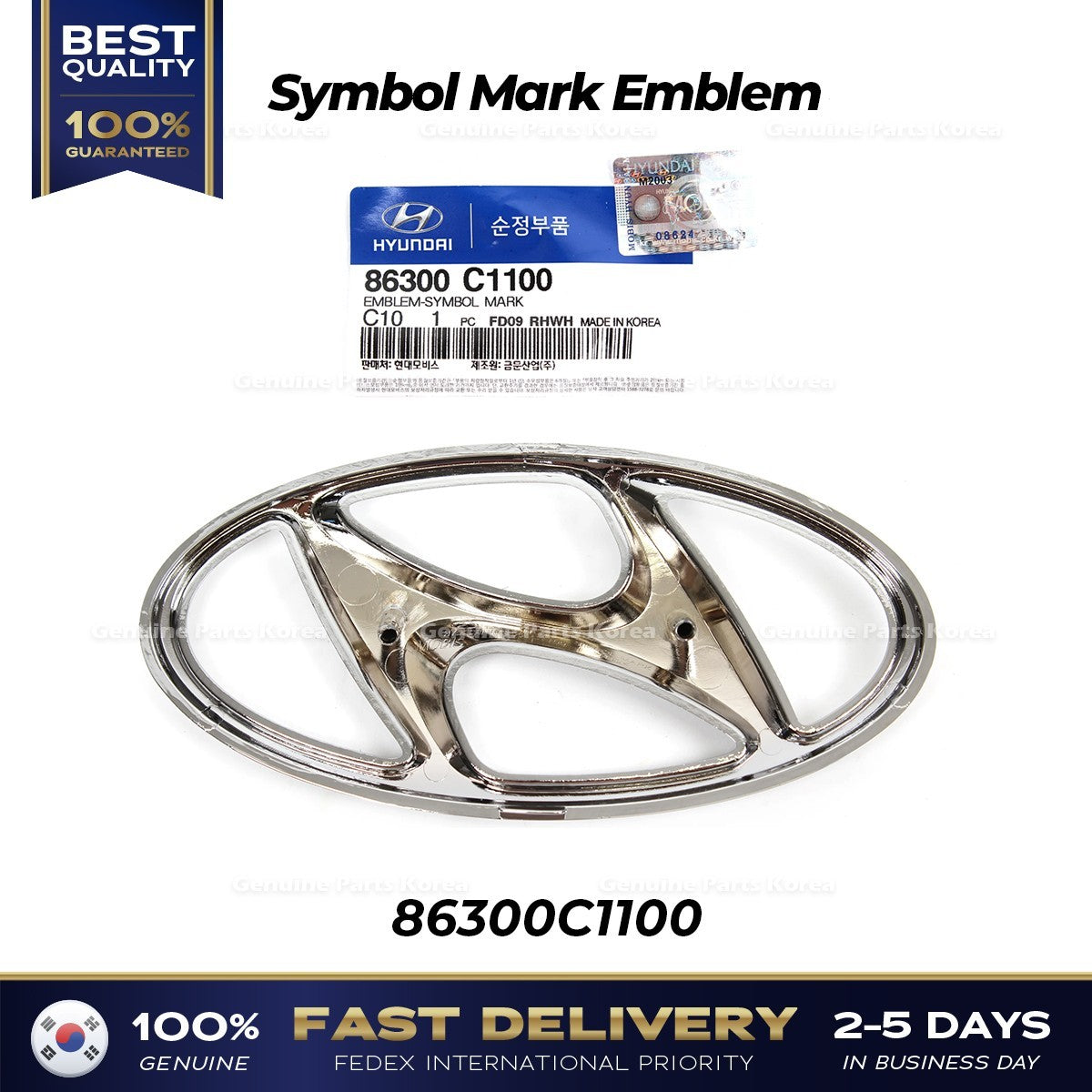 Genuine Symbol Mark Emblem 86300C1100 for Hyundai Sonata Sports