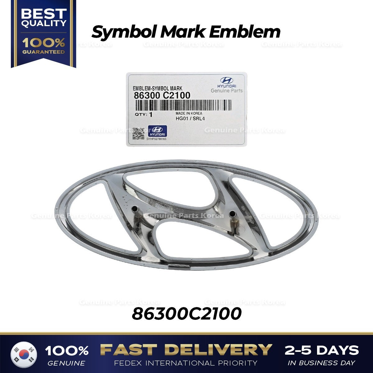 Genuine Symbol Mark Emblem 86300C2100 for Hyundai Sonata