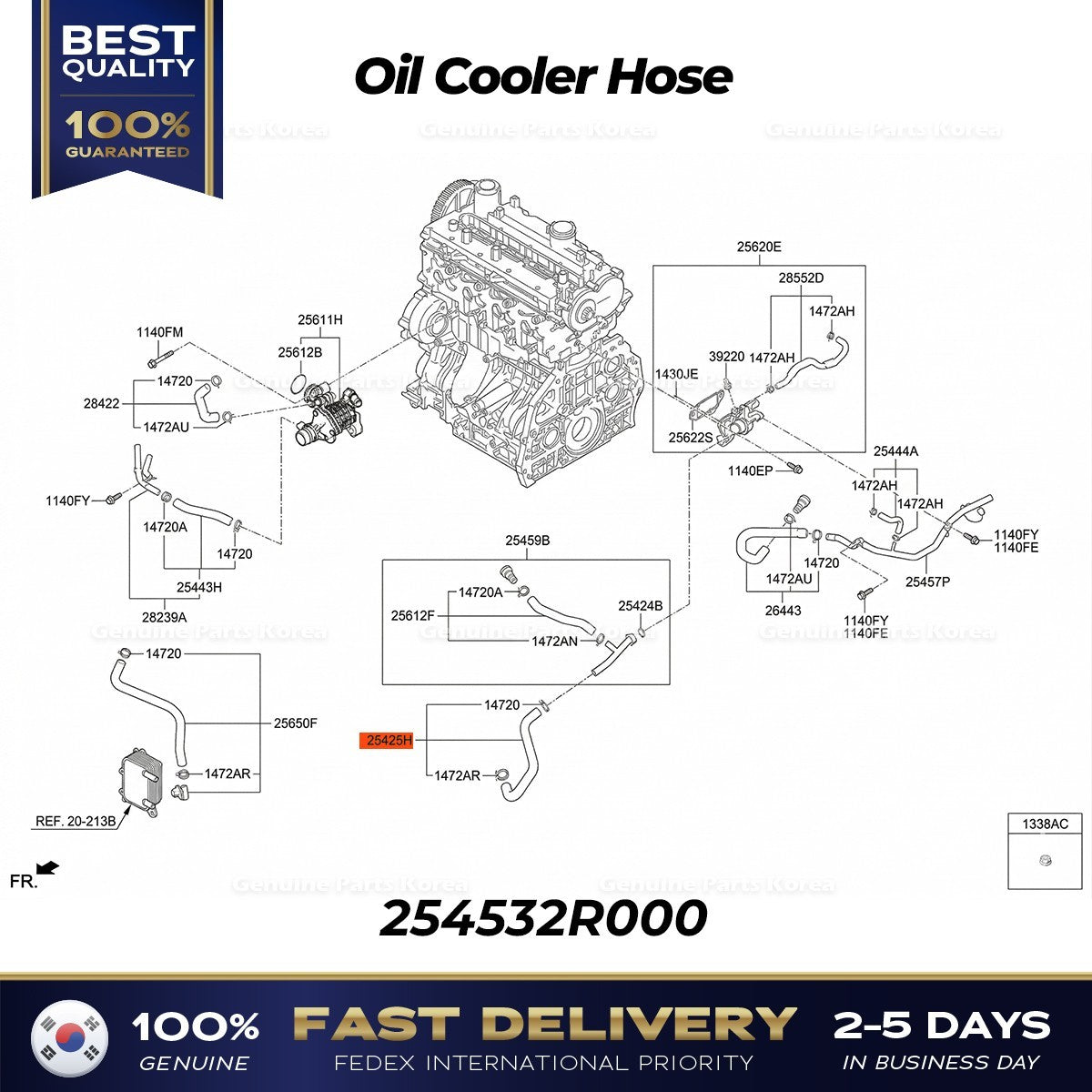 GenuineOil Cooler Hose 254532R000 for Hyundai Tucson Kia Carnival
