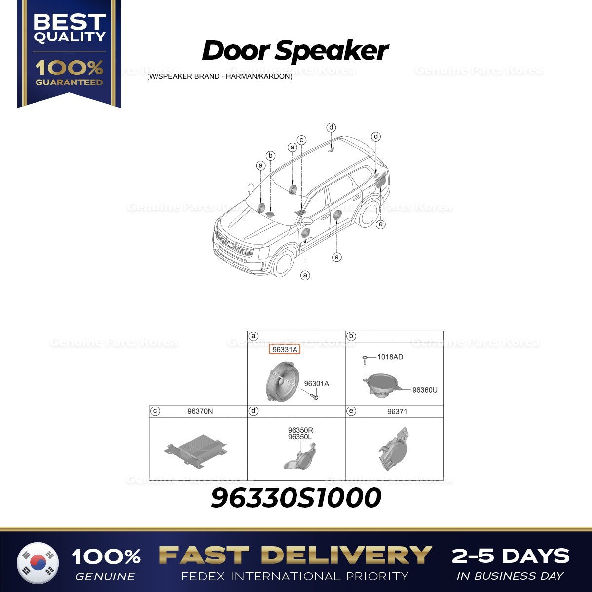 Genuine Door Speaker 96330S1000 for Hyundai Palisade Santa Fe