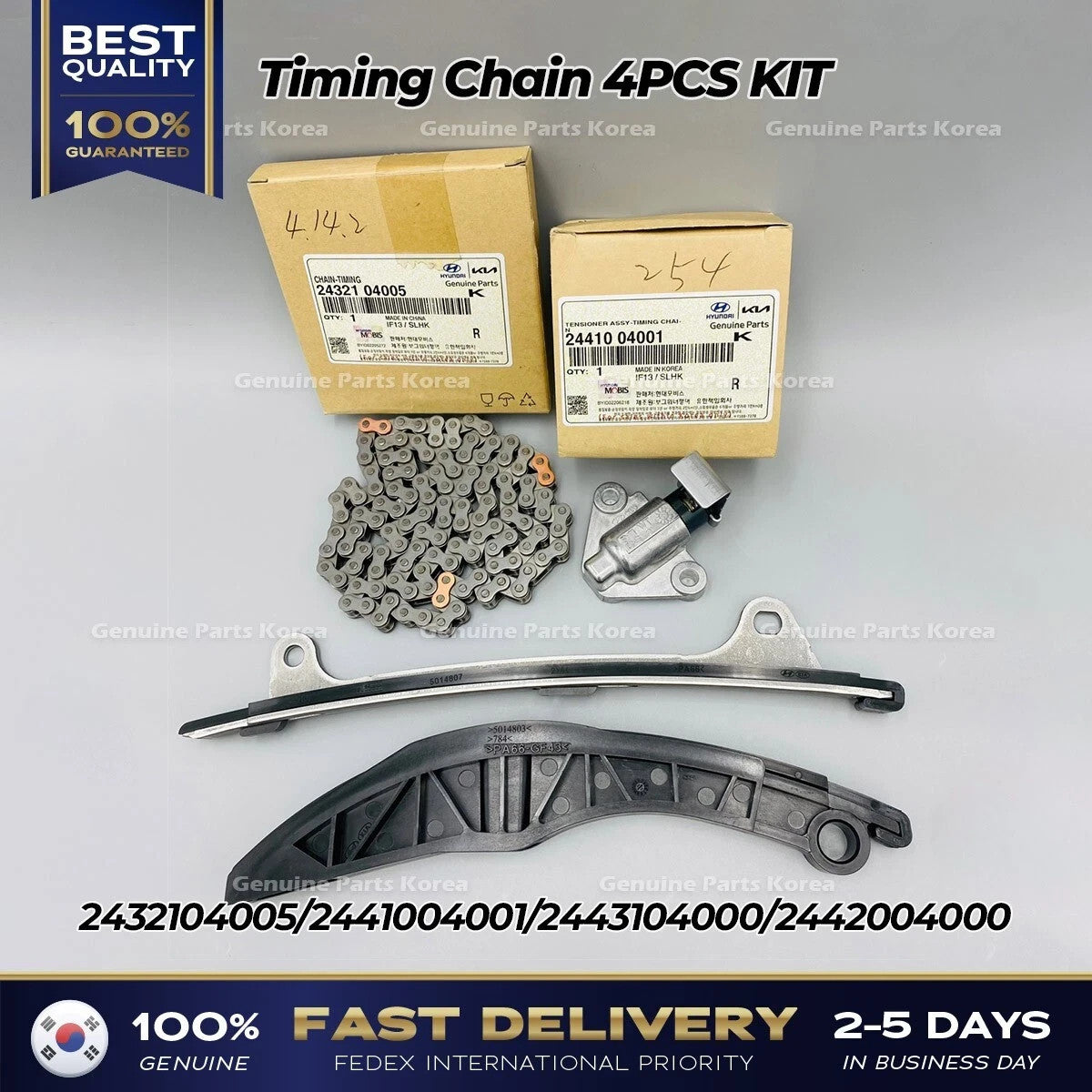 Genuine Timing Chain 4PCS KIT for Kia Picanto