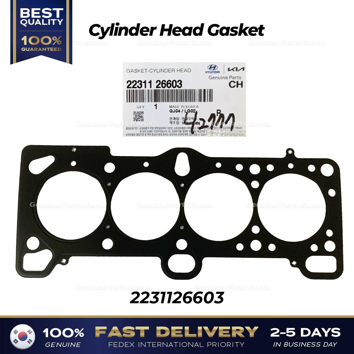 Genuine Cylinder Head Gasket 2231126603 for Hyundai Getz Kia Rio