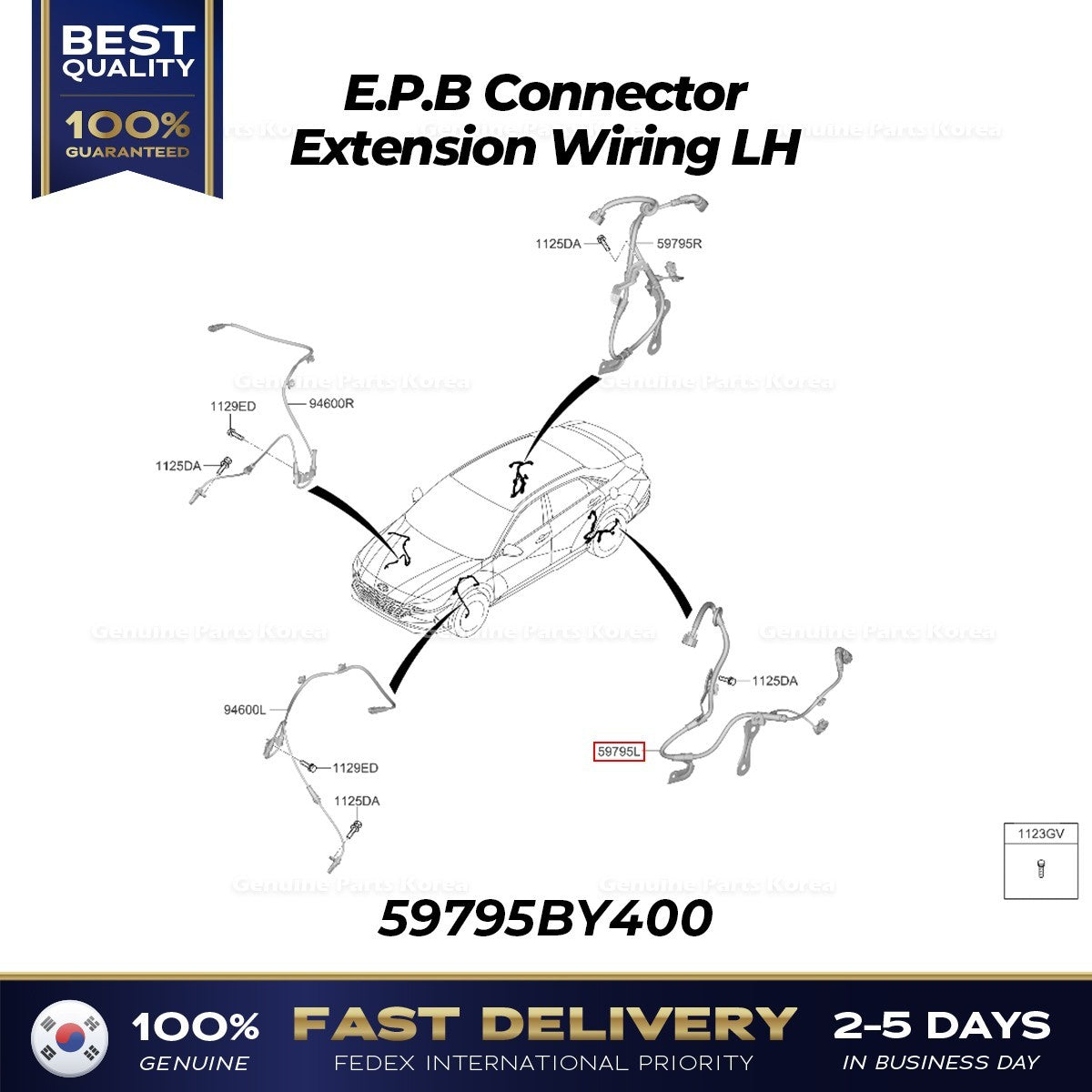 Genuine E.P.B Connector Extension Wiring LH 59795BY400 for Hyundai Elantra