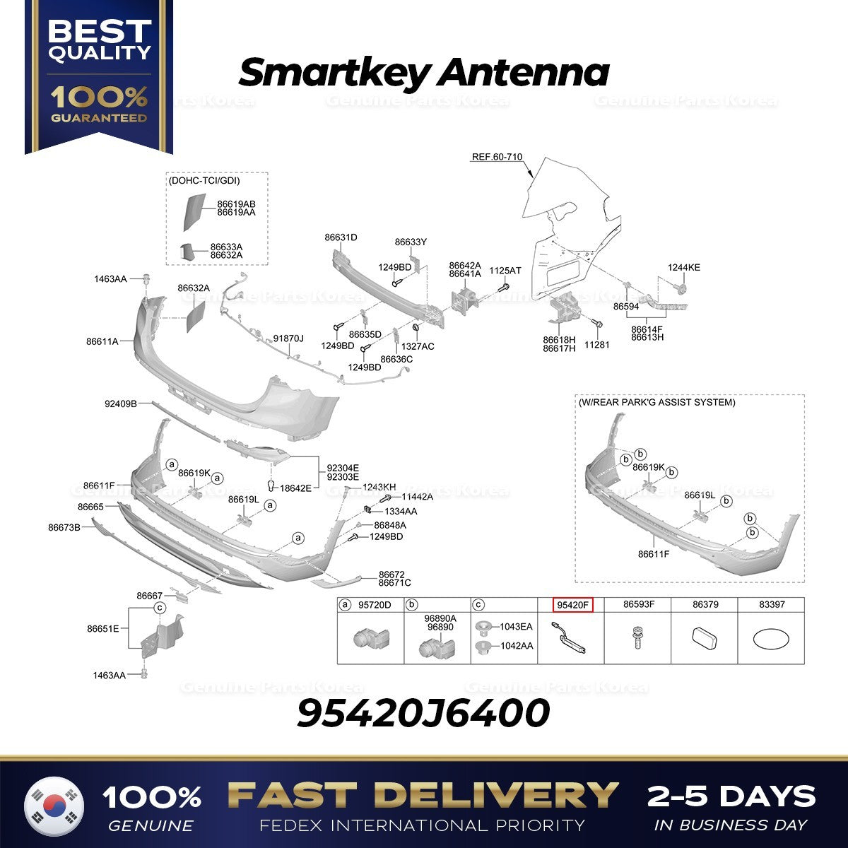 Genuine Smartkey Antenna 95420J6400 for Hyundai Santa Fe Kia K900