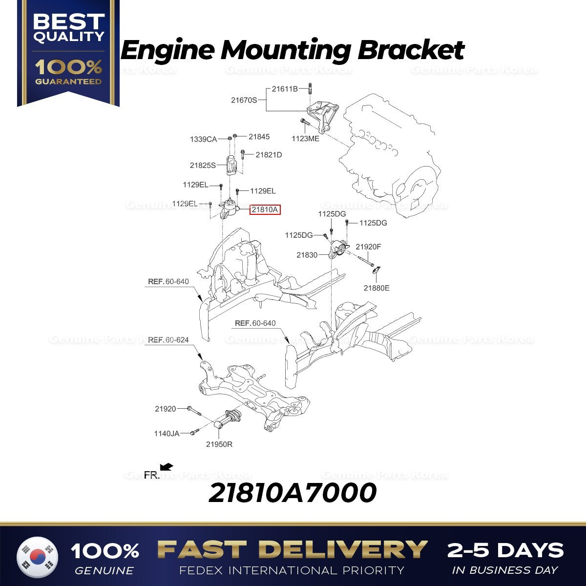 Genuine Engine Mounting Bracket 21810A7000 for Kia Forte