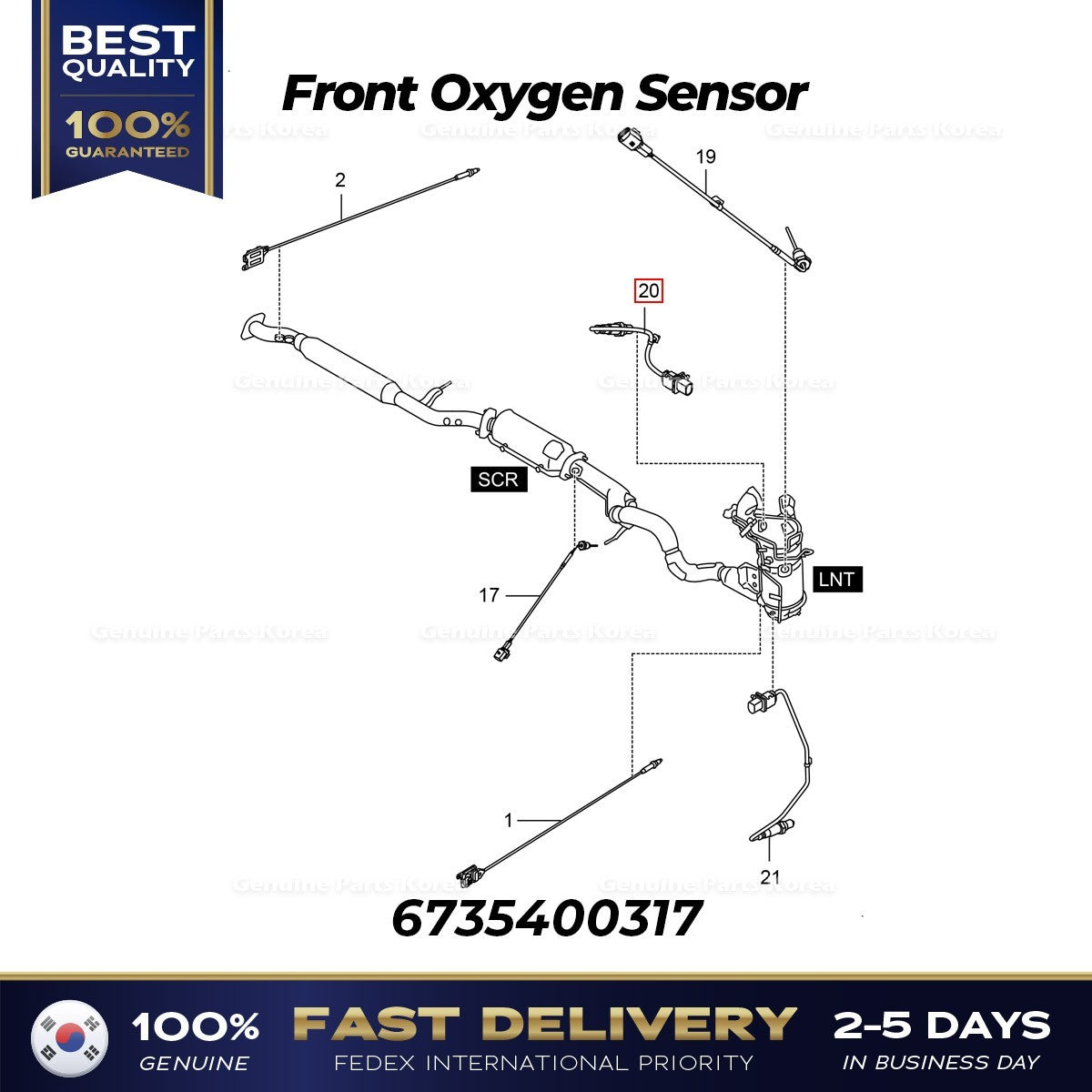 Genuine Front Oxygen Sensor 6735400317 for Ssangyong Tivoli