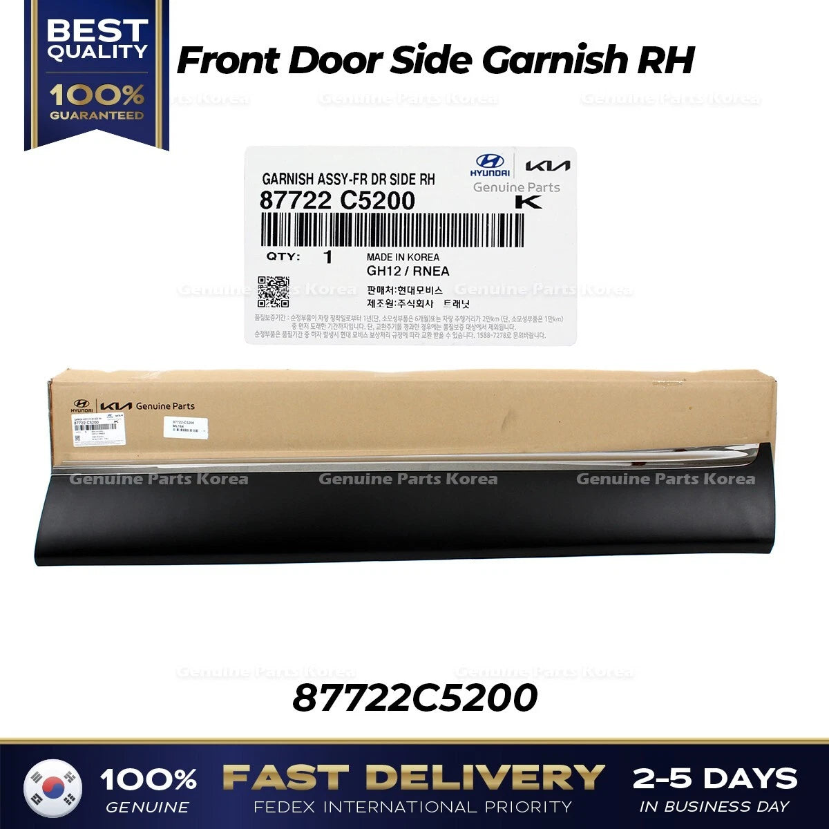 ⭐Genuine⭐ Front Door Side Garnish RH 87722C5200 for Kia Sorento