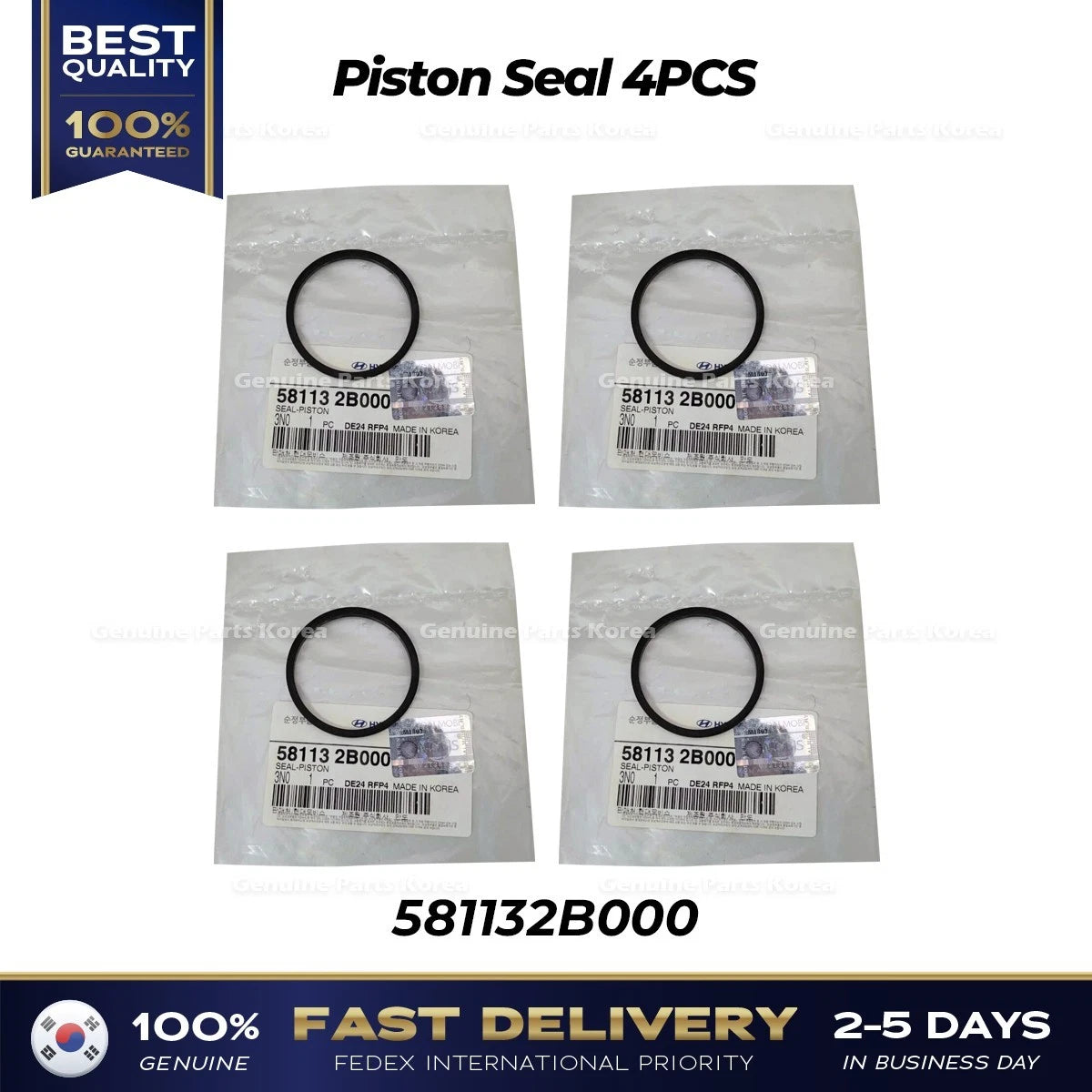 ⭐Genuine⭐ Piston Seal 4PCS 581132B000 for Hyundai Equus Genesis Kia K900