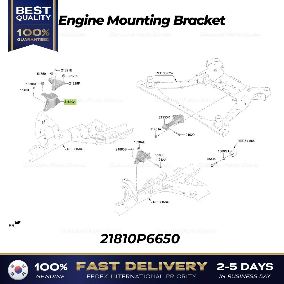 ⭐Genuine⭐ Engine Mounting Bracket 21810P6650 for Hyundai Santa Fe Hybrid