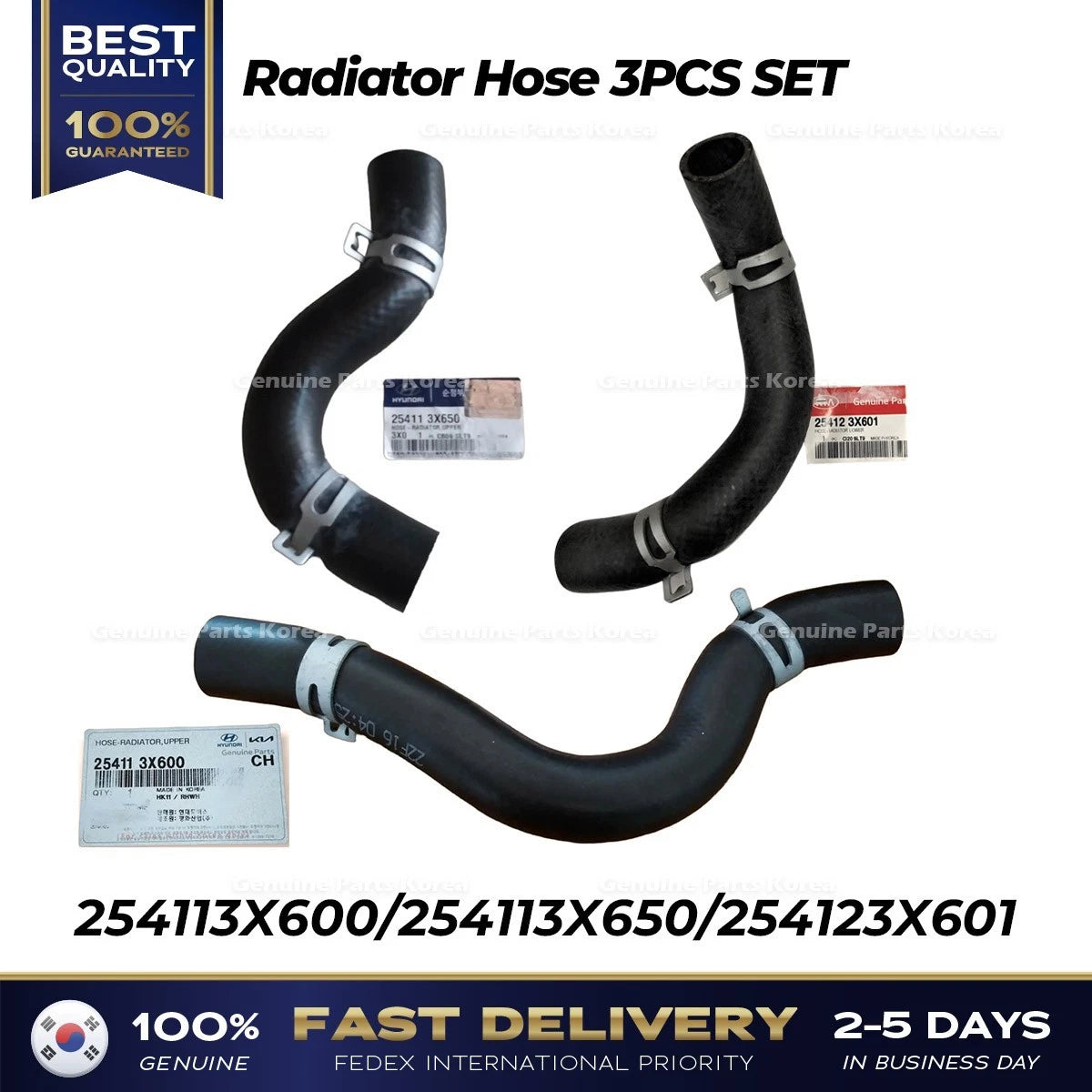 ⭐Genuine⭐ Radiator Hose 3PCS SET for Hyundai Elantra Kia Forte