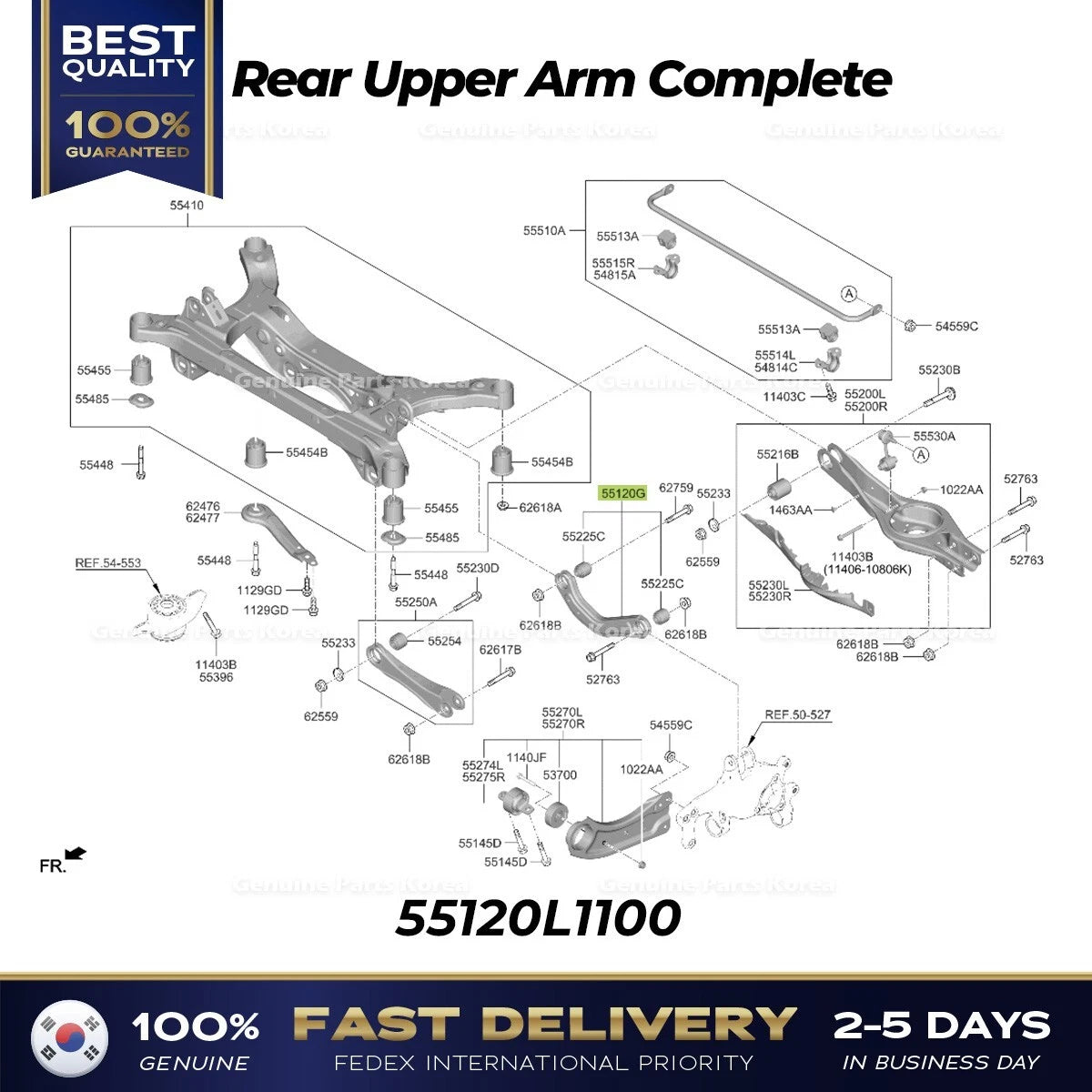 ⭐Genuine⭐ Rear Upper Arm Complete 55120L1100 for Hyundai Sonata