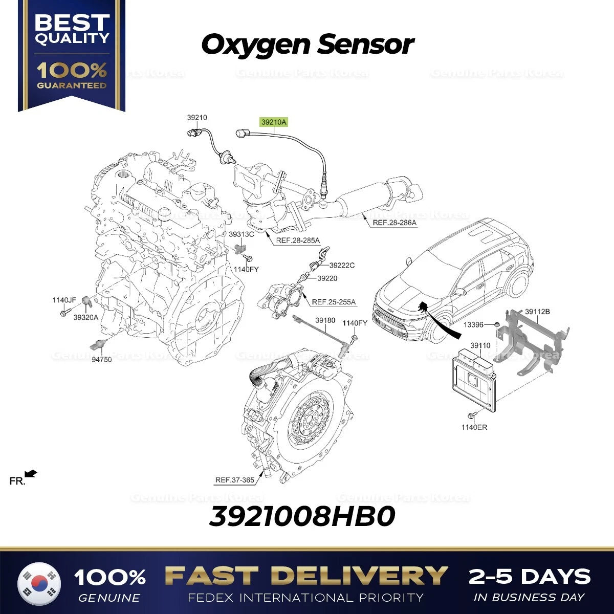 ⭐Genuine⭐ Oxygen Sensor 3921008HB0 for Hyundai Kona Kia Niro