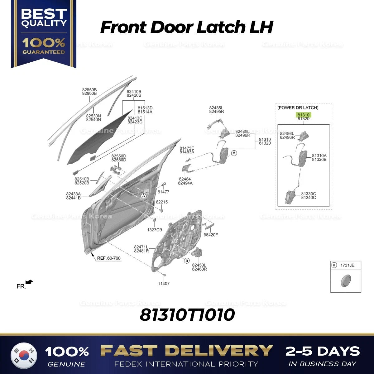 ⭐Genuine⭐ Front Door Latch LH 81310T1010 for Hyundai Genesis G80