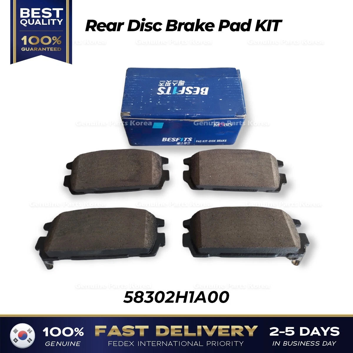 ⭐Genuine⭐ Rear Disc Brake Pad KIT 58302H1A00 for Hyundai Terracan
