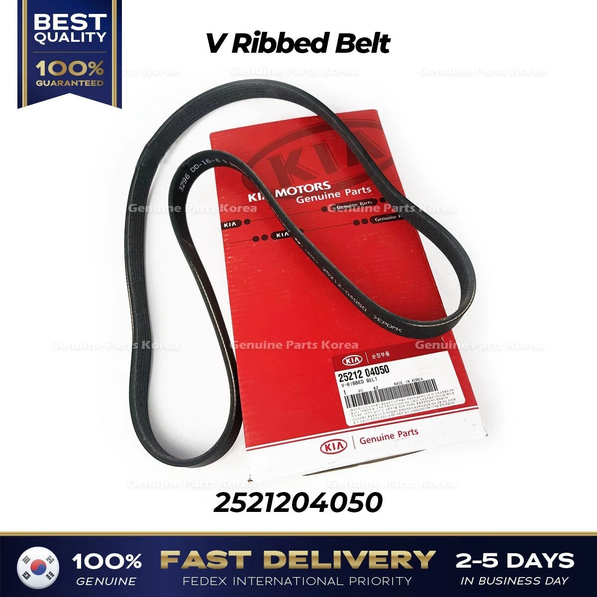 ⭐Genuine⭐ V Ribbed Belt 2521204050 for Kia Ray Picanto