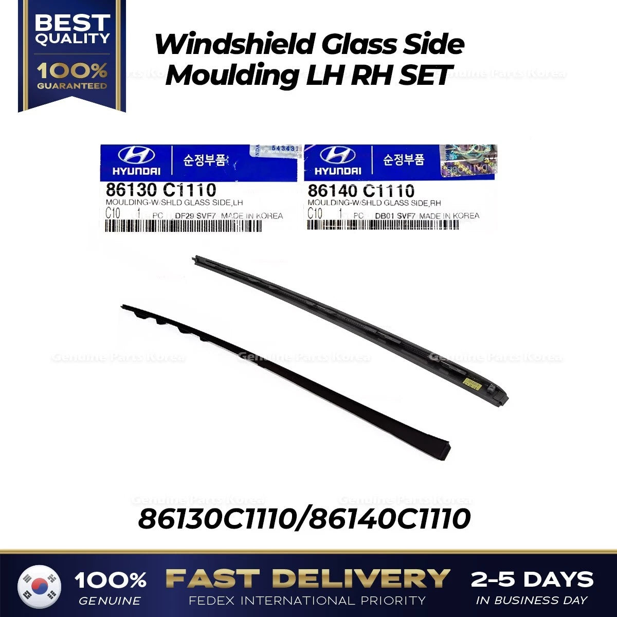 ⭐Genuine⭐ Windshield Glass Side Moulding LH+RH for Hyundai Sonata