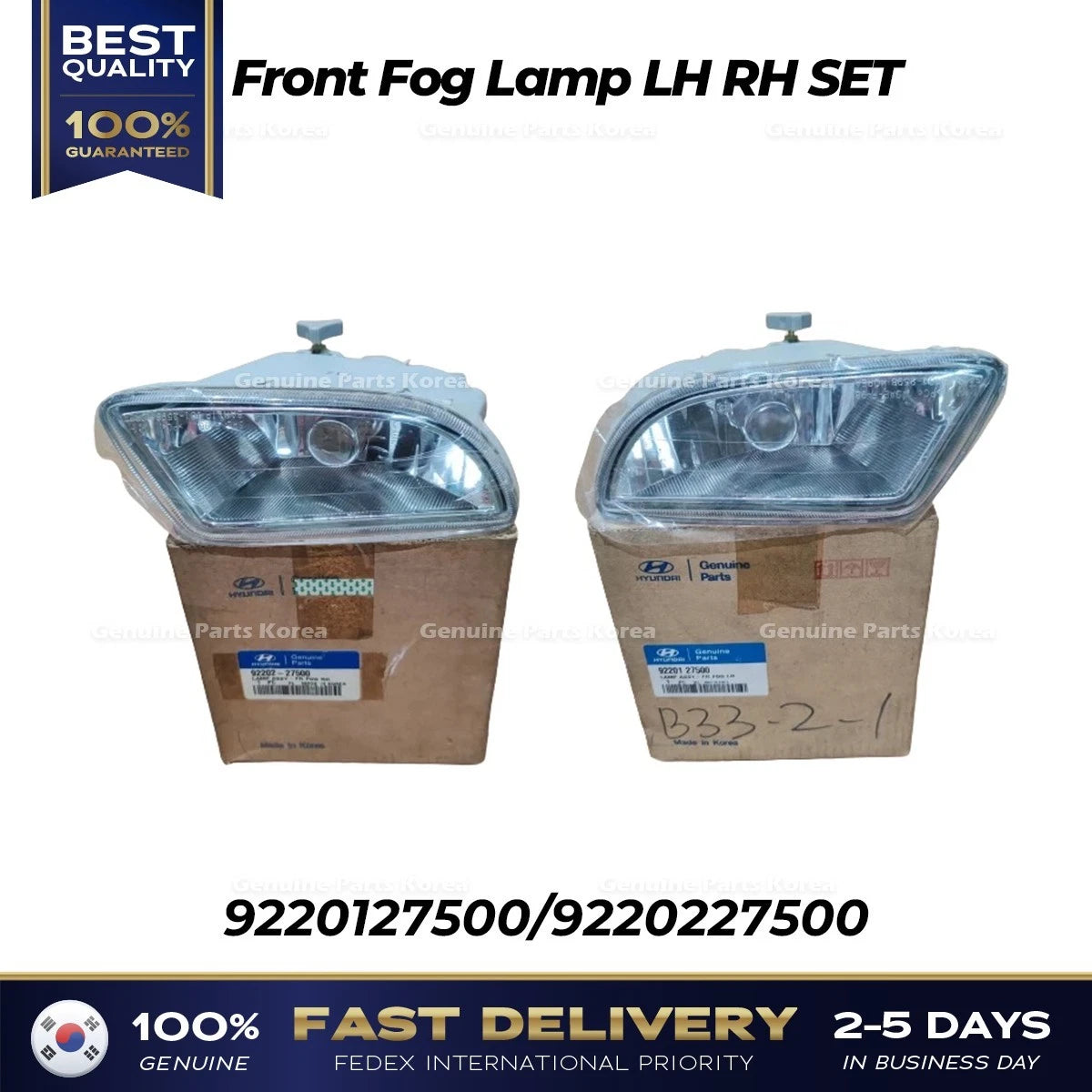 ⭐Genuine⭐ Front Fog Lamp LH RH SET 9220127500 9220227500 for Hyundai Tiburon