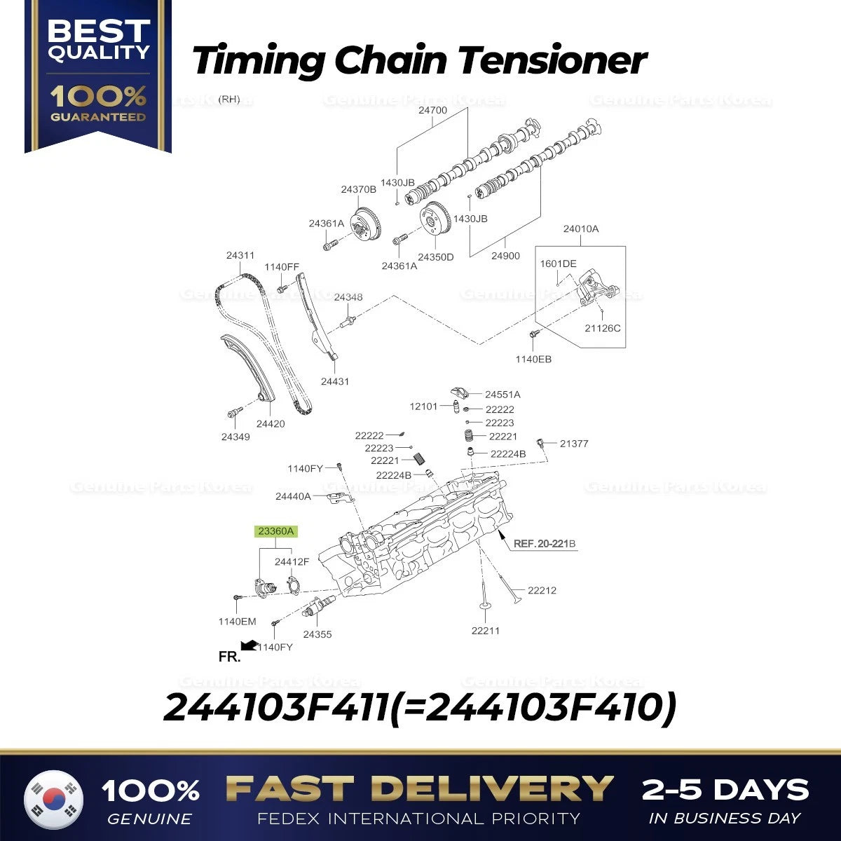 ⭐Genuine⭐ Timing Chain Tensioner 244103F411 for Hyundai Genesis Kia K900