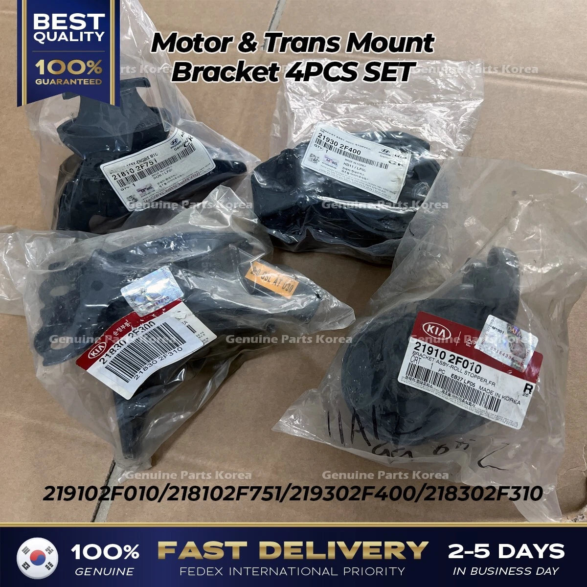 ⭐Genuine⭐ Engine & Trans Mount Bracket 4PCS SET for Kia Spectra