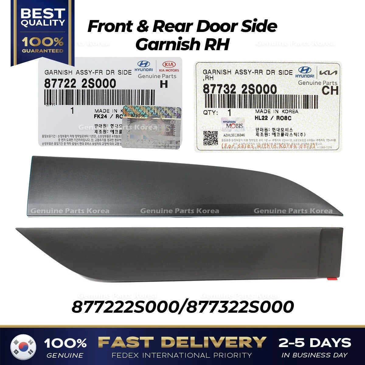 ⭐Genuine⭐ Front & Rear Door Side Garnish RH for Hyundai Tucson