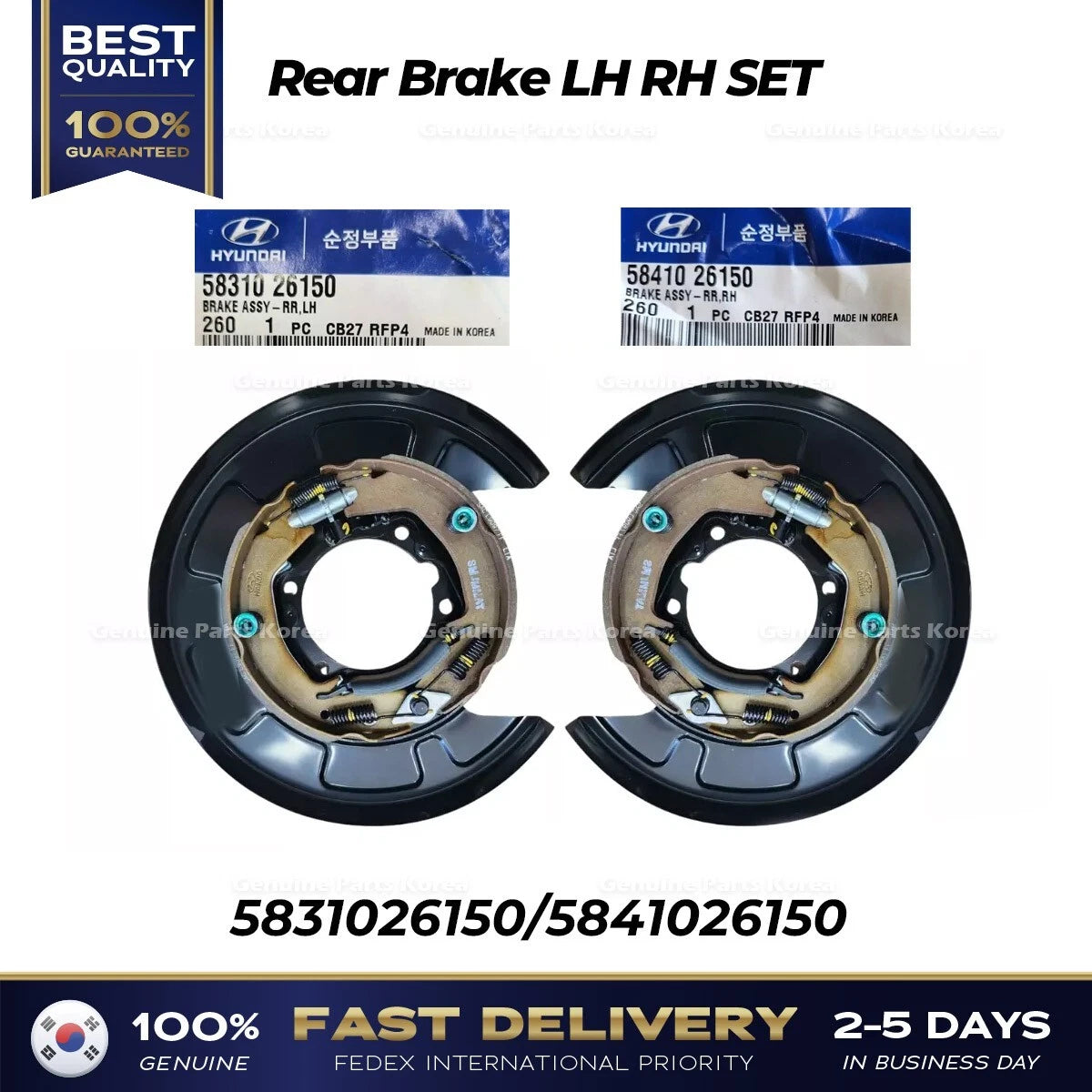 ⭐Genuine⭐ Rear Brake LH RH SET 5831026150 5841026150 for Hyundai Santa Fe
