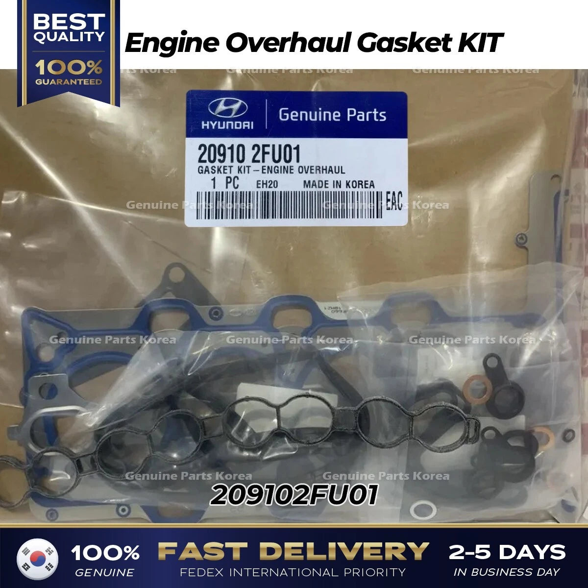⭐Genuine⭐ Engine Overhaul Gasket KIT 209102FU01 for Hyundai Maxcruz Kia Sorento
