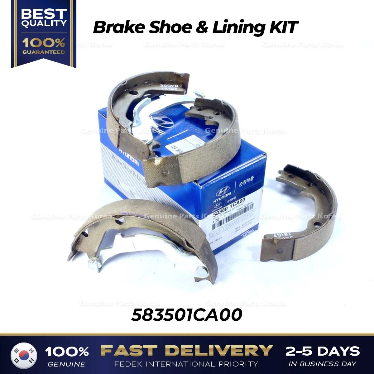 ⭐Genuine⭐ Brake Shoe & Lining KIT 583501CA00 for Hyundai Getz
